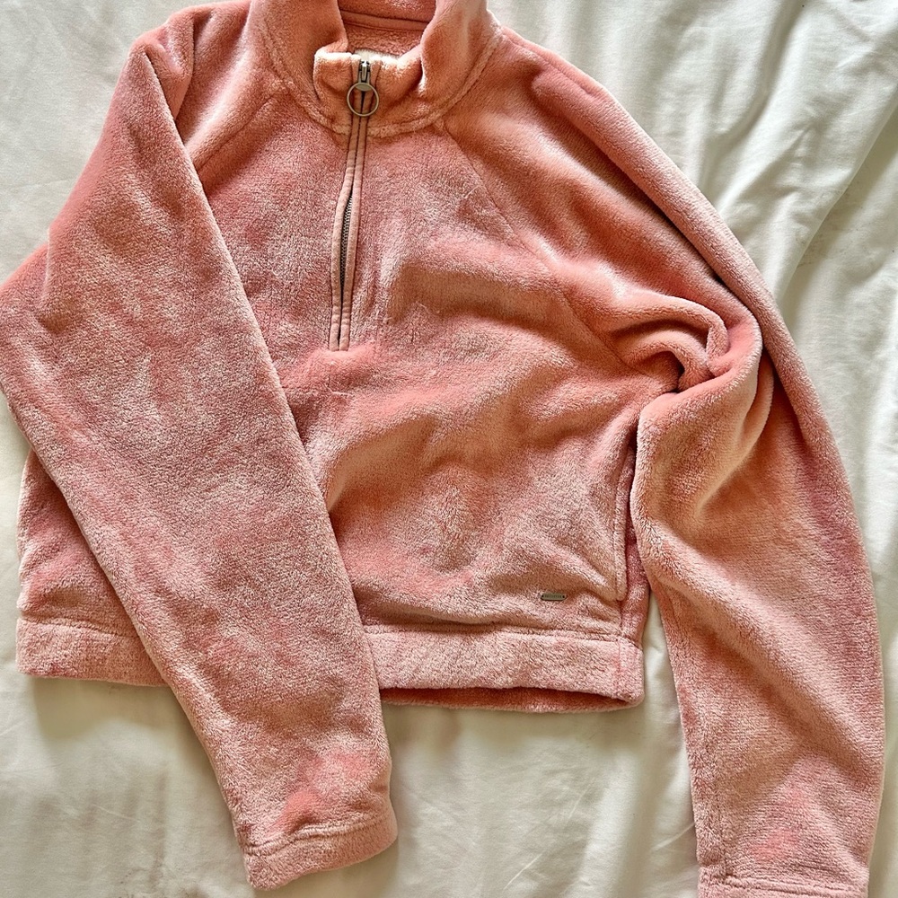Hollister Soft Pink Fleece Quarter-Zip